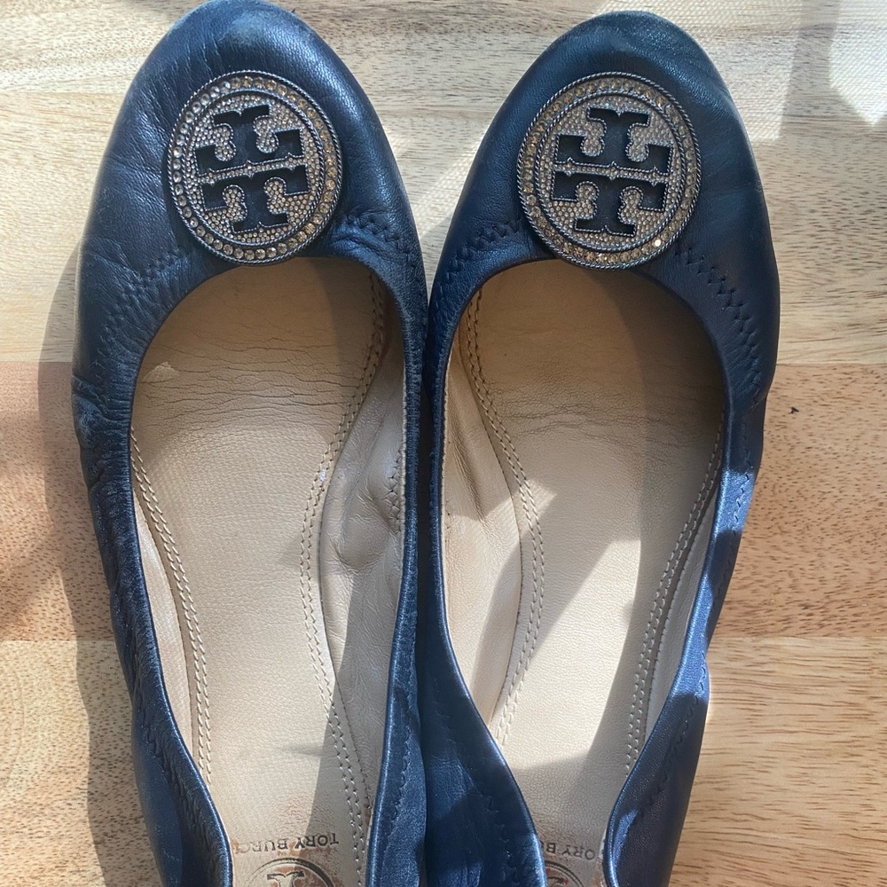 Navy Tory Burch Flat Size 8